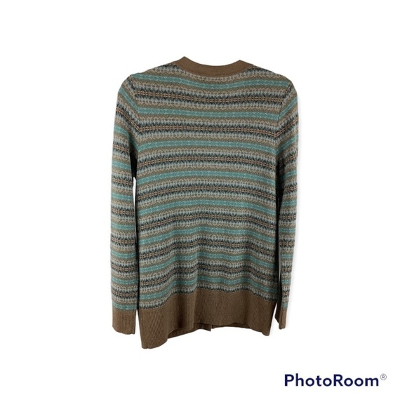 Pendleton Wool Tan and Light Aqua Cardigan Sweater - Picture 2 of 4